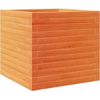 vidaXL Plantenbak 50x50x46 cm massief grenenhout wasbruin