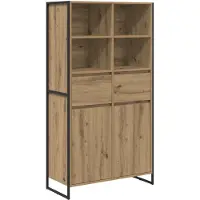 vidaXL Dressoir Ambachtelijk Eiken 81 x 36 x 150.5 cm Bewerkt hout