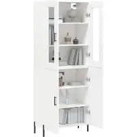 vidaXL Hoge kast, wit, 69,5 x 34 x 180 cm, houtvezel