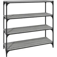 vidaXL Boekenkast 100x33x100 cm hout en staal grijs sonoma eikenkleur