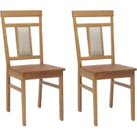 vidaXL Eetkamerstoel 2 st Massief Rubberhout Naturel