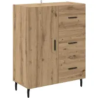 vidaXL Highboard 2 st Artisan Eiken 69,5 x 34 x 180 cm Bewerkt hout