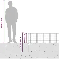 vidaXL Euro-hek met palen 25 x 0,4 m Gegalvaniseerd staal Mesh
