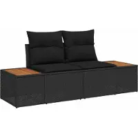 vidaXL Tuinbank Set 9 st 8-Aantal zitplaatsen Zwart