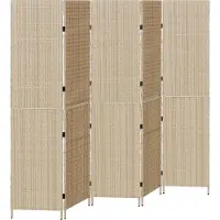 vidaXL Kamerverdeler Beige 242 x 180 cm poly rattan