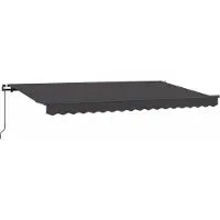 vidaXL Handmatig Zonnescherm 3,5 x 2 m Antraciet 100% Polyester