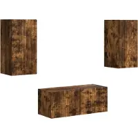 vidaXL Tv-meubelset 6 st Gerookt eiken Bewerkt hout