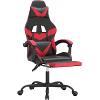 vidaXL Gamestoel met voetensteun kunstleer zwart en rood