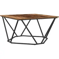 vidaXL Salontafel Oud Hout 80 x 80 x 45 cm Engineered hout en staal