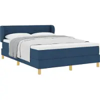 vidaXL Boxspringbed met matras en hoofdeinde, blauw, 160 x 200 cm, stof