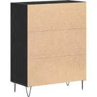 vidaXL Dressoir Zwart Eiken 69,5 x 34 x 90 cm Bewerkt hout