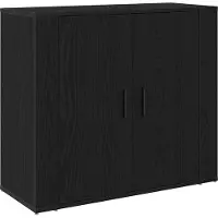 vidaXL Highboard Zwart Eiken 80 x 33 x 150 cm Bewerkt hout