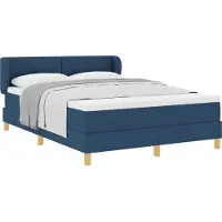 vidaXL Boxspring bed met hoofdeinde Blauw 140 x 200 cm Stof