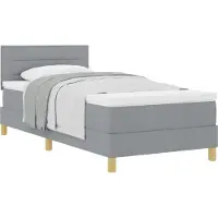 vidaXL Boxspring bed met kussen Lichtgrijs 80 x 200 cm Stof