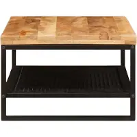 vidaXL Salontafel Bruin en Zwart 110 x 55 x 35 cm Massief Mango Hout