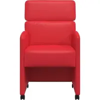 vidaXL Eetkamerstoelen met wielen 2 st Kunstleer Rood 58 x 65 x 98 cm