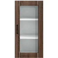 vidaXL Wandglas Kasten PORTO 2 st Bruin Eiken Bewerkt hout