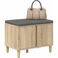 vidaXL Hallenbank Sonoma Eik 60 x 38 x 46 cm Geengineerd Hout en Stof