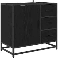 vidaXL Badkamerkast Zwart Eiken 65 x 33 x 60 cm Bewerkt hout