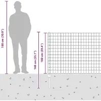 vidaXL Euro-hek met palen 10 x 1 m PVC-Coated Staal Grijs Mesh
