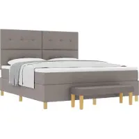vidaXL Boxspring bed met hoofdeinde Taupe 200 x 180 cm Stof