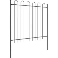 vidaXL Tuinhek BOXTEL 6 st 10,2 x 1,5 m Poedergecoat staal Grijs