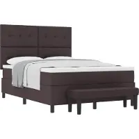 vidaXL Boxspring bed met hoofdeinde Donkerbruin 140 x 200 cm Stof