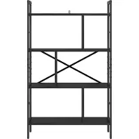 vidaXL Boekenplank 7-laags 75 x 30 x 123,5 cm Bewerkt hout Zwart Eiken
