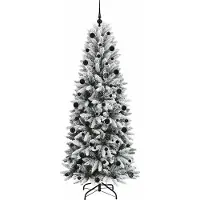 vidaXL Kunstkerstboom Wit 210 cm PVC en plastic en staal en PE