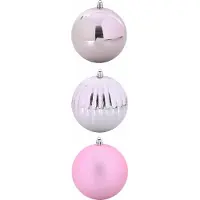 vidaXL Kerstbal Set XXL 3 st Roze Ø 25 cm Kunststof