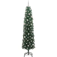 vidaXL Kunstkerstboom Groen 240 cm PVC en Staal en Kunststof