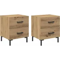 vidaXL Nachtkastje 2 st Artisan Eiken 40 x 35 x 47,5 cm Bewerkt hout