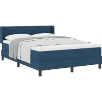 vidaXL Boxspring bed met hoofdeinde Donkerblauw 200 x 160 cm Stof