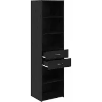 vidaXL Highboard Zwart Eiken 50 x 42,5 x 185 cm Bewerkt hout