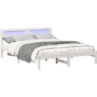 vidaXL Bedframe met hoofdeinde Wit 160 x 200 cm Massief grenenhout