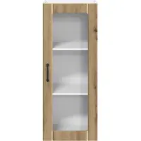 vidaXL Wandkast met glazen deuren, model LUCCA, in artisan-eikenhout, 40 x 31 x 100 cm