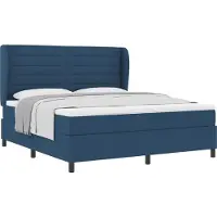 vidaXL Boxspring bed met matras met hoofdeinde Blauw 180 x 200 cm Stof