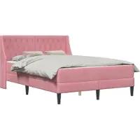 vidaXL Bedframe met matras met matras Roze 120 x 200 cm Fluweel
