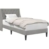 vidaXL Bedframe met hoofdeinde Lichtgrijs 100 x 200 cm Fluweel