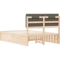 vidaXL Bedframe met Gevoerde Hoofdbord Taupe 120 x 200 cm
