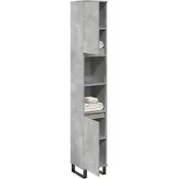 vidaXL Badkamerkast 30x30x190 cm bewerkt hout betongrijs