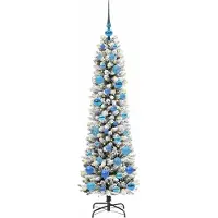 vidaXL Kunstkerstboom Wit 150 cm PVC en Metaal en Plastic