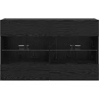 vidaXL TV Wandkast 98,5 x 30 x 60,5 cm Zwart Eiken Bewerkt hout