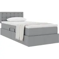 vidaXL Opbergbed met matras Lichtgrijs 90 x 190 cm fluweel