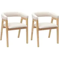 vidaXL Eetstoelen 2 st Massief Rubberhout Naturel 54 x 57 x 73 cm