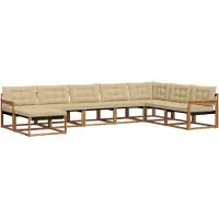 vidaXL Buiten bank set 8 st Natuurlijk en Beige Massief Acacia Hout