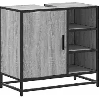 vidaXL Wastafelkast 65x33x60 cm bewerkt hout grijs sonoma eikenkleurig