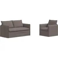 vidaXL Bankstel 2 st Taupe Stof