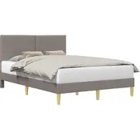 vidaXL Bedframe met hoofdeinde Taupe 140 x 190 cm Stof