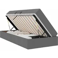 vidaXL Opbergbed met matras Donkergrijs 90 x 200 cm Polyester